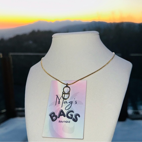 Dior: CD Logo Y2K Necklace (Gold) - Picture 6 of 10